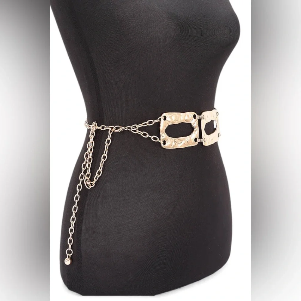 Gold or Silver Metal Chain Statement Belt